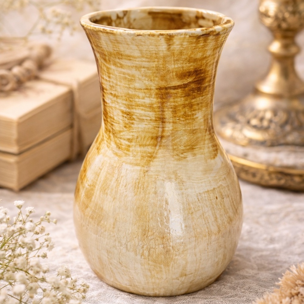 Drippy‎ Salt Fired Earth Tone Pottery Vase